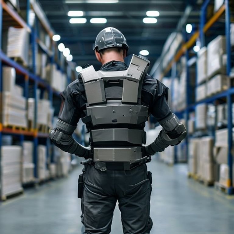 Industrial Back Support Exoskeleton In Use